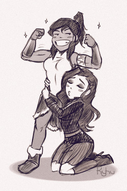 k-y-h-u:  korrasami au where korra doesn’t wear pants and idk why  Im asami~ X3