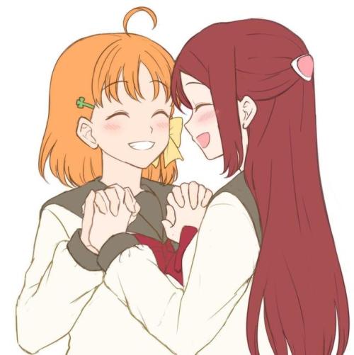 wholesomeyuri: ✧･ﾟ: *✧ Cute and Fluffy ✧ *:･ﾟ✧♡ Characters ♡ : Chika Takami ♥ Riko Sakurauchi ♢ Anim