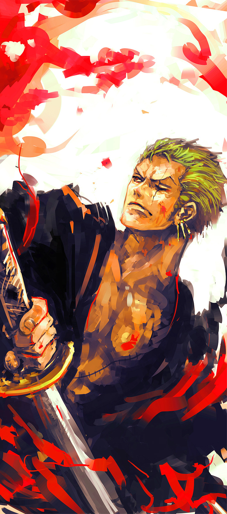 zorojuurou:  Zoro drawing by つよ 丸  beautiful Zoro needs an appreciation post