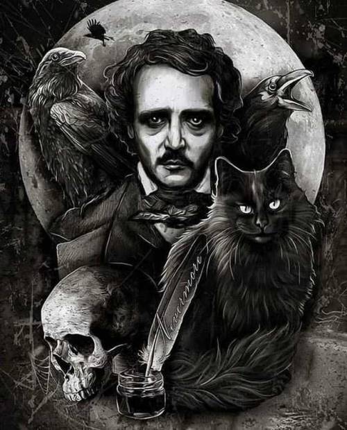 the-butcher-of-plainfield-666:     Edgar Allan Poe by Daniil Volodchenko   💀 