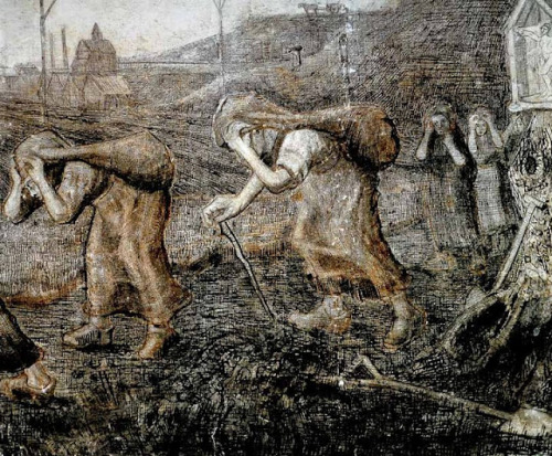 The Bearers of the Burden (Detail)  -  Vincent van Gogh  1881Miners Women Carrying Sa