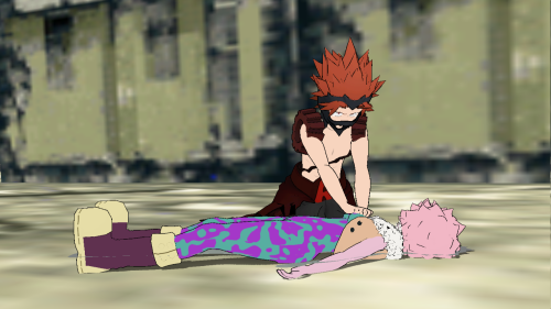 “Come on, Ashido! You’re not dying on my watch! Don’t you dare die!”An angsty KiriMina scene that I 