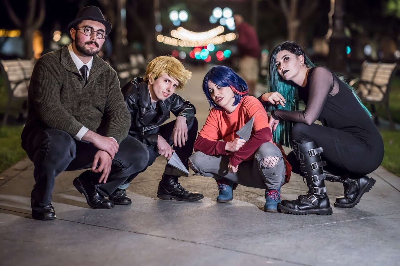 schwaycosplay:  Saturday’s Night in the Woods group!   I’m Mae! Angus is @obesepanda12