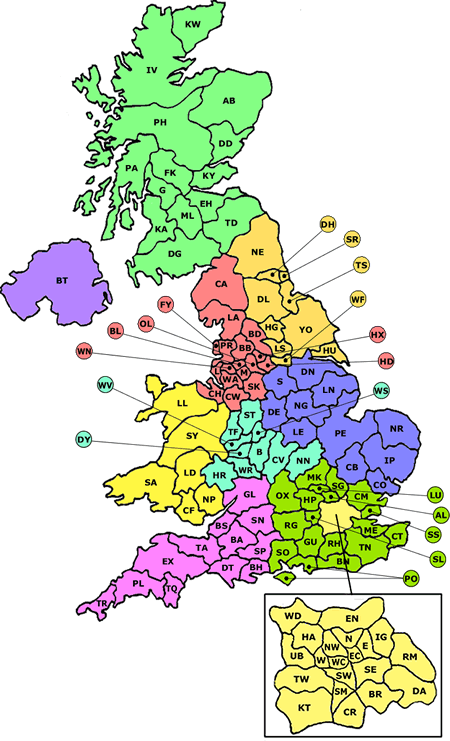 Uk Postcode Area Map Common-Or-Garden — Postcode Map Of The Uk I Love Postcodes! Ever...