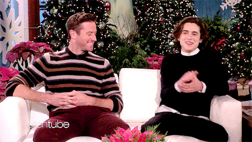 Armie Hammer And Timothée Chalamet + Casual Touching