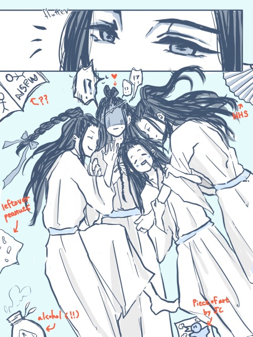 ntnttalksnothing:Brought to you from The (Mis)Adventures of Wangxian-Sangcheng, the post-drinki