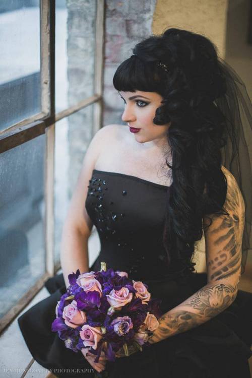 Penny Dreadful in her custom wedding gownPhoto by Jen Montgomery PhotographyWe do payment plans, vis