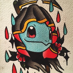 davisrider:  Close up of the reaper squirtle from the pokemon flash set Instagram : @Davis.Rider Prints available at https://www.etsy.com/shop/DavisRiderPrints 