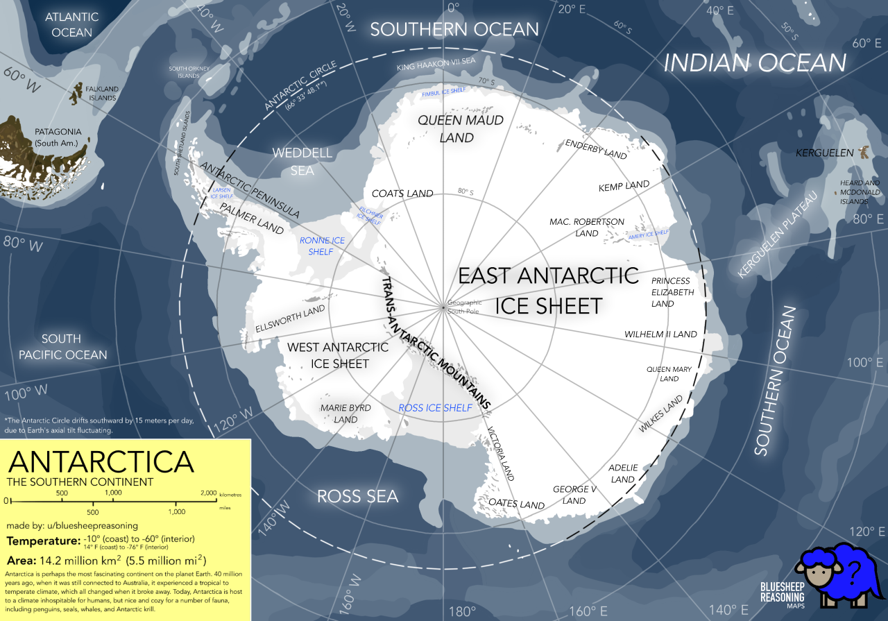 ANTARCTICA, the southern continent.