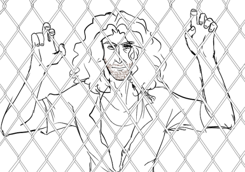 grumpygays:Inmate Danny based on the new 10 Minute Power Hour. It was fun to doodle this! I fucking 