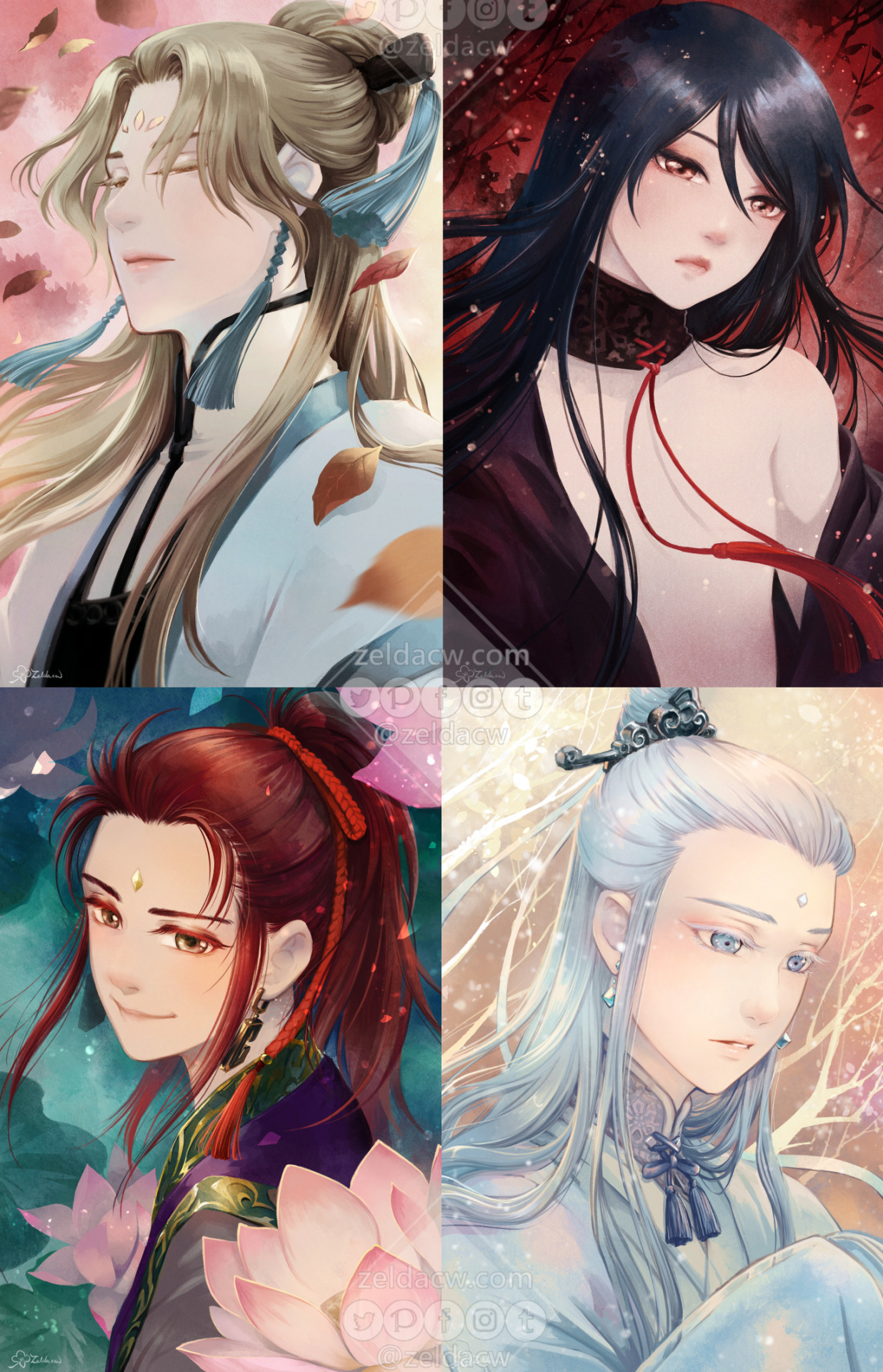 Spirit of WangJi zither, ChenQing ghost flute, SuiBian, and BiChen swords.器靈 忘机古琴 & 陳情鬼笛. 劍靈 隨便 & 避塵//忘情隨塵 WQSC (wang qing sui chen)* While ‘wang-qing’ (忘情) could mean ’(un)ruffled by emotion’, ‘sui-chen’ (隨塵) translates to 'go with the flow of...