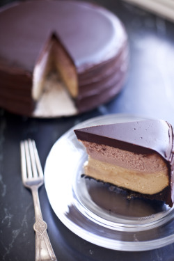 ambrosiadessert:  Peanut Butter and Jelly Cheesecake with Poured Ganache  