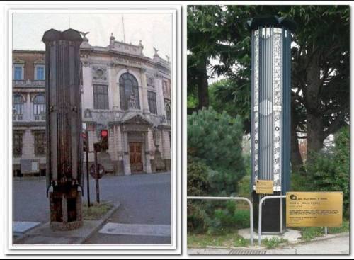 Si trattava di una realizzazione elettrica risalente agli anni ‘60, collocato all'incrocio di Corso Garibaldi di fronte alla Cassa di Risparmio. Il movimento era di tipo elettrico, retroilluminato dall'interno con un sistema “elicoidale”