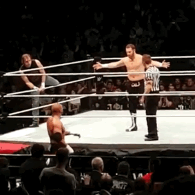 unstablexbalor:Sami giving Triple H the crotch chop is the only reason why I giffed this. (x)