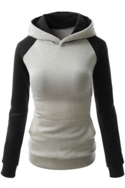 Distinguishedyuyuyu: Warm Sweatshirts.(Worldwide Shipping) Gray  \  Color Block