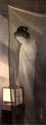 lanangon:pacingmusings: affiniteseclectiques:&ldquo;Ghost in front of the mosquito net&rdquo; by Eiho Hirezaki  #art #Eiho Hirezaki #Ghost in front of the mosquito net #ghosts #supernatural #atmospheric 