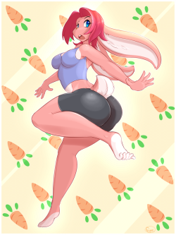 fyxefox:  Run rabbit, run! Bum, rabbit bum~A very belated birthday gift for @kmanicart!