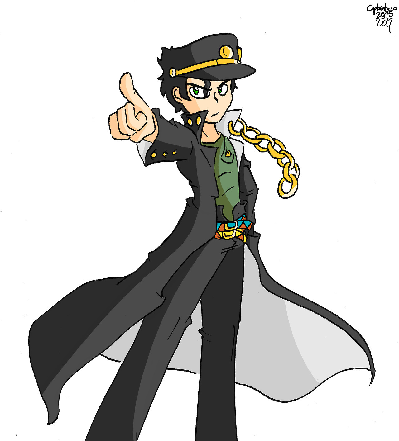 Another drawing of Jotaro Kujo. I downloaded the demo of JJBA Eyes of Heaven the