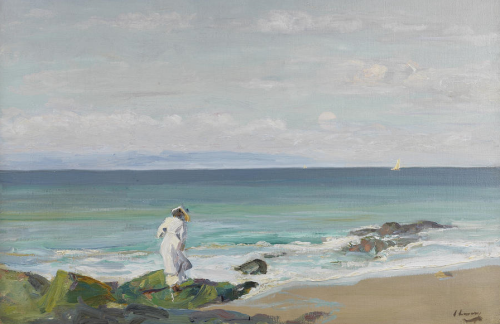 thunderstruck9:John Lavery (Irish, 1856-1941), The New Moon, Moonrise, 1909. Oil on canvas, 25 1/8 x