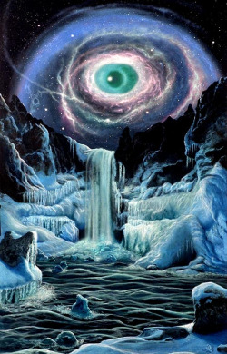 pyramaze:  By: Joe Bergeron The “eye” in the background is based on a Hubble image of a planetary nebula.