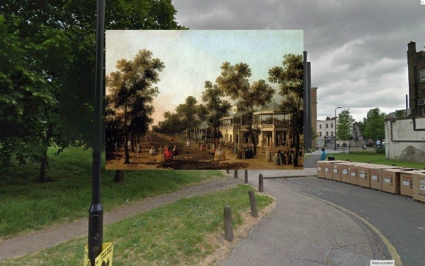 cjwho:  18th-century London paintings meet Google Street View by shystone | via In
