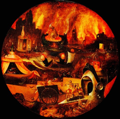 scribe4haxan:  Die Hölle: Hellish Landscape (c.1540 / Oil on panel) - Herri met de Bles  [