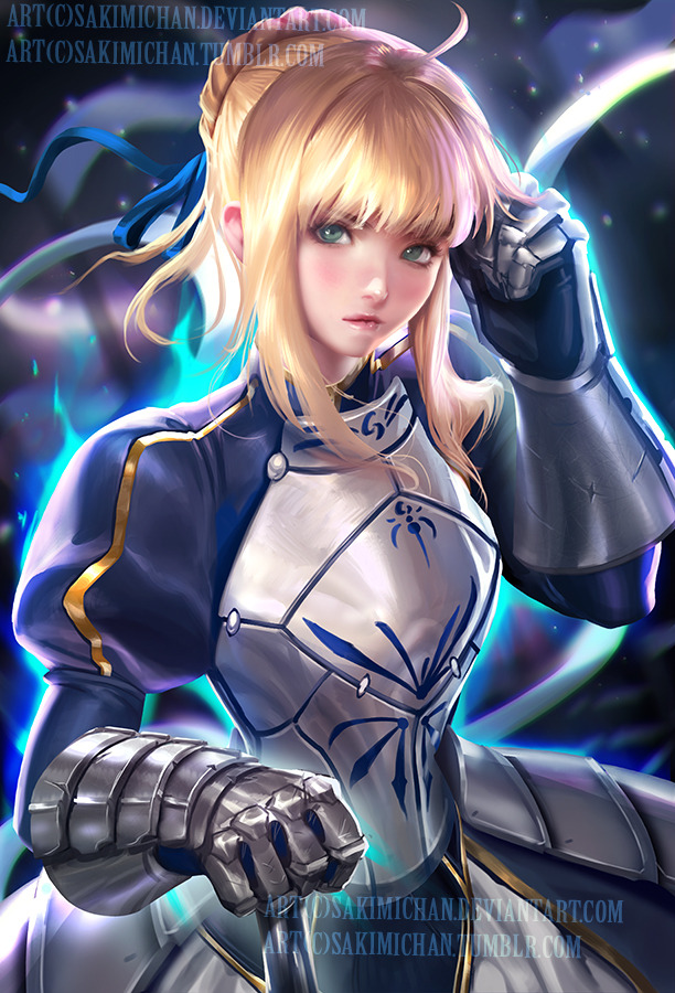 sakimichan:  sakimichan:  Saber painting &lt;3 NSFW/Normal versions, psd, high-res