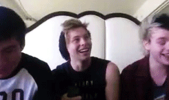 fivesosau:  sozhemmo:  calums-cornrows:  this is the cutest gif of luke. ever.  forever reblog. look at him. just look.  squishy, cuddly, giggly luke is squishy