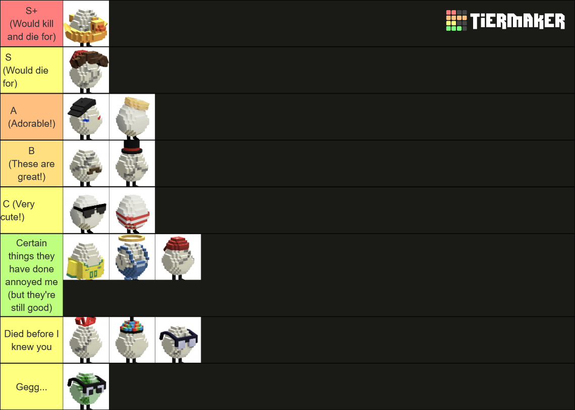 Create a Eggs from QSMP Tier List - TierMaker