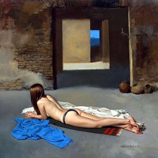 artbeautypaintings:Sunbath - William Whitaker