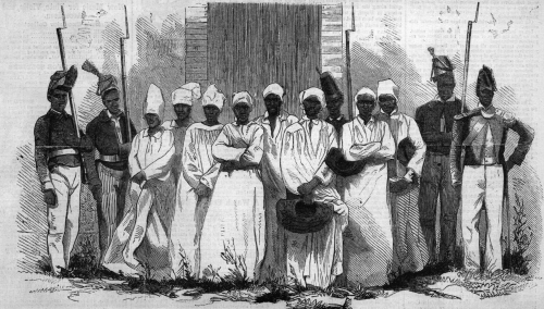 Eight Haitian “voodoo” devotees found guilty in February 1864 of the murder and cannibalism of a 12-