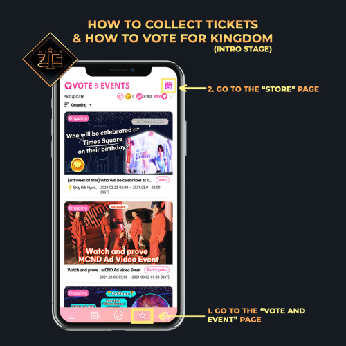 straykidsupdate:[INFO] You can now claim your voting tickets for Kingdom on the WHOSFAN app!Use “RR2