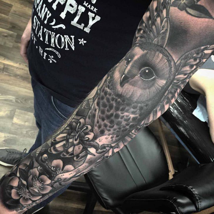 dubuddha-tattoo:  (via Owl Sleeve Tattoo | Best Tattoo Ideas Gallery) 