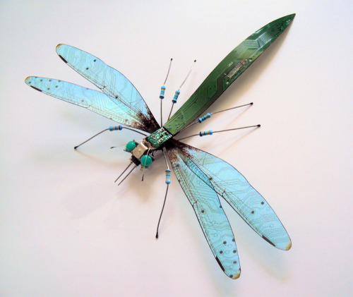 itscolossal: New Winged Insects Constructed from Video Game and Computer Components