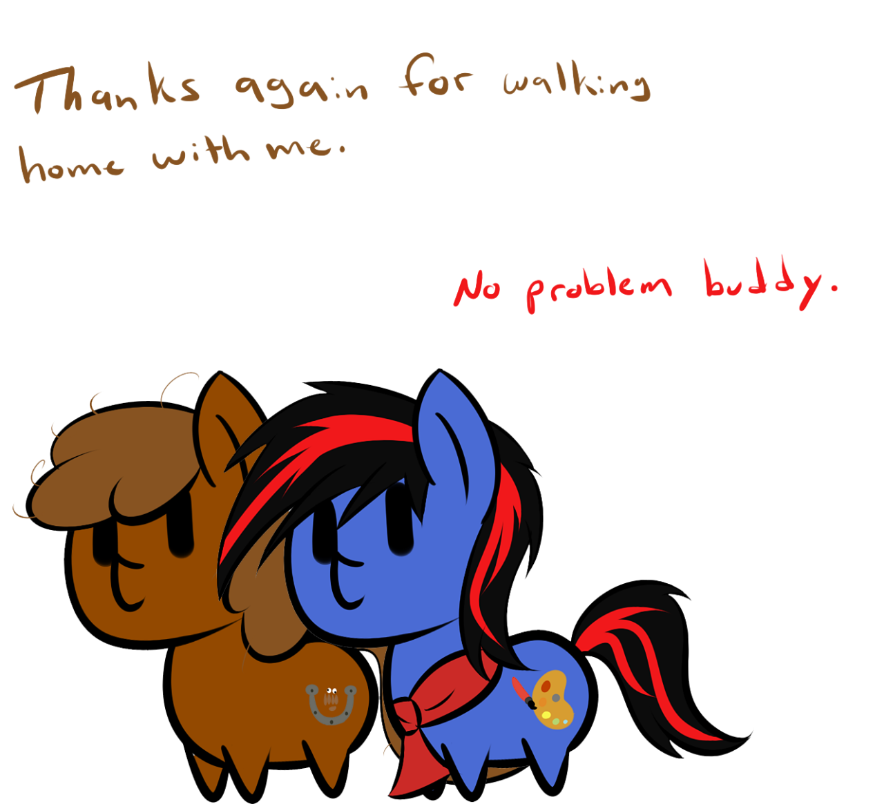 bleedshark:  Featuring: Cauldron The red scarf pony Brotrot  Oh god, I&rsquo;m