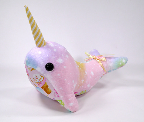 Some big pastel narwhals I made.  These soft cuties are ready to join your pastel room and keep