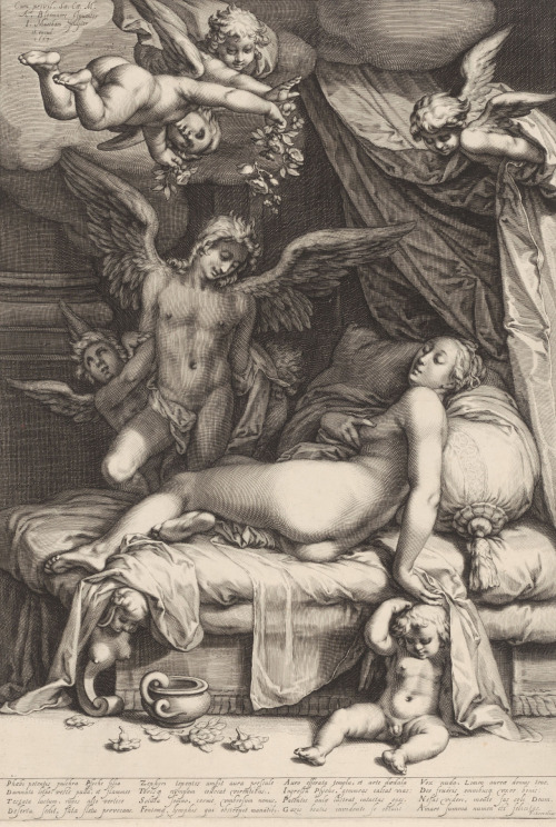 thatsbutterbaby: Amor en Psyche, Jacob Matham, after Abraham Bloemaert, 1607.
