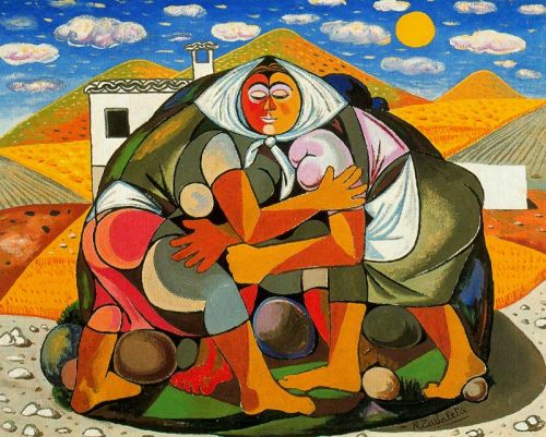 artist-zabaleta: Peasants, 1952, Rafael ZabaletaMedium: oil,canvas