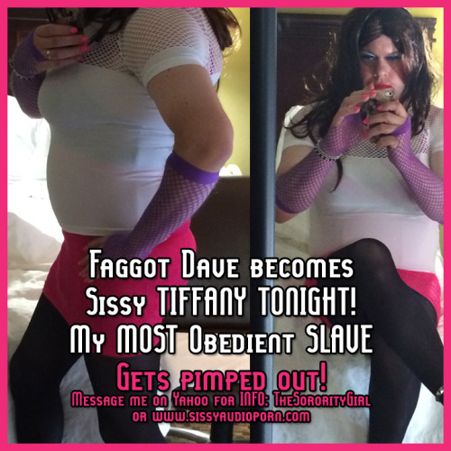 sissyaudioporn:  She’s on cam at dave1super on yahoo.. if you want to watch her for free. She’s being an obedient sissy slave! :) Reblog if you’d like to play like Tiffanyyy.