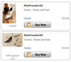 missfreudianslit:  New Goodies up on #Niteflirt!  Into feet? I’ve got 5 bags just for you! All include a set of pictures and a video of the specific shoe shown. My newest upload is the “Lotion Footrub and Pedicure&ldquo; set, including over 25 pictures