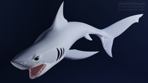 Poly-modeled a shark and my husband helped me rig it :D Shaaaaaaaark!