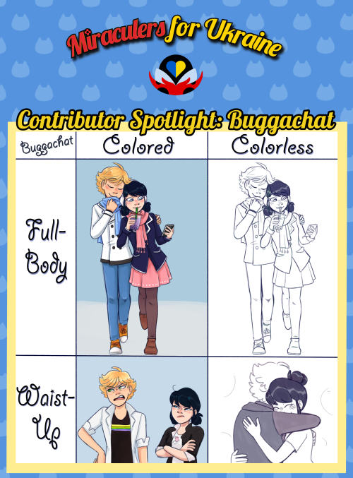 miraculers-for-ukraine: Introducing Buggachat!Character art:Colourless (waist-up): €25 (+€