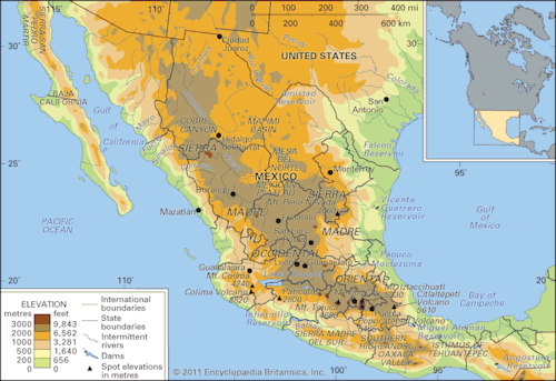 The Sierra Madre MountainsSpanning central Mexico from the Californian border in the northwest into 