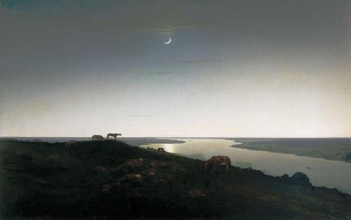 artist-kuindzhi: Night, 1908, Arkhip Kuindzhi