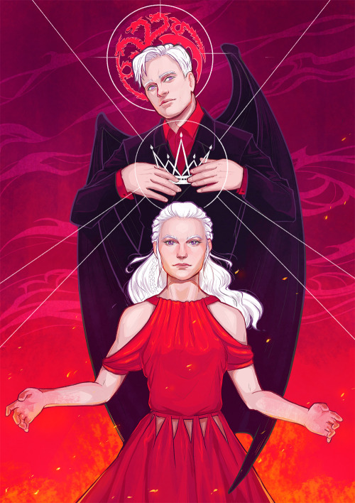 This one was trickyI had to paint modern!Rhaegar and Dany with a specific look (not Emilia and whate