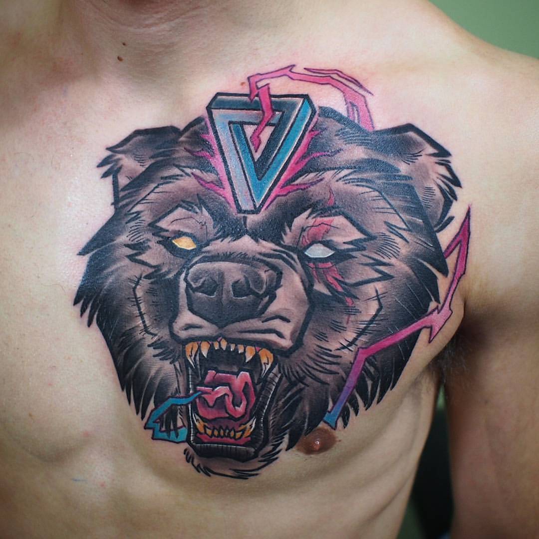 Juicy Tattoo  Tattoos  Animal  Bear Chest Piece