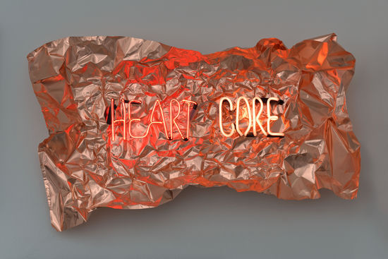 felibre:  Olivia Steele HEART CORE, 2012 (hand blown neon tubing on copper, 50 x