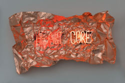 felibre:  Olivia Steele HEART CORE, 2012 (hand blown neon tubing on copper, 50 x 89 x 17 cm)