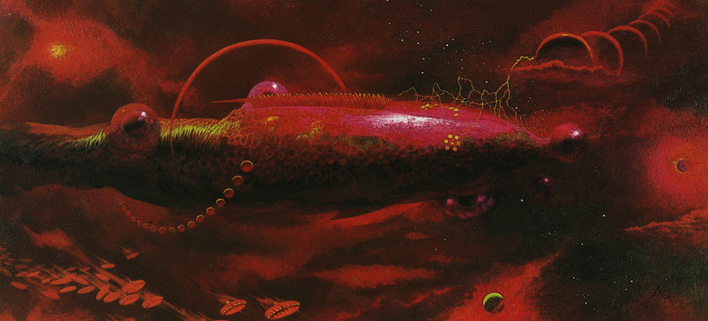 70sscifiart:Paul Lehr likes red.