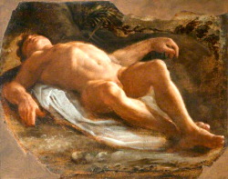 necspenecmetu:  Annibale Carracci, A Recumbent Male Nude, 1584